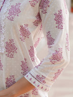 Women Floral Printed Cotton Kurta with Trousers & Dupatta