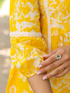Floral Printed V-Neck Pure Cotton Tunic