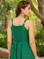 Women Solid Fit and Flare Pure Cotton Midi Dress