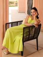 Women Solid Fit and Flare Pure Cotton Midi Dress