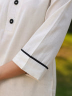 V-Neck Pure Cotton Tunic With Trousers Co-Ords