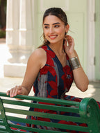 Women Floral Printed Cotton Kurta with Trousers