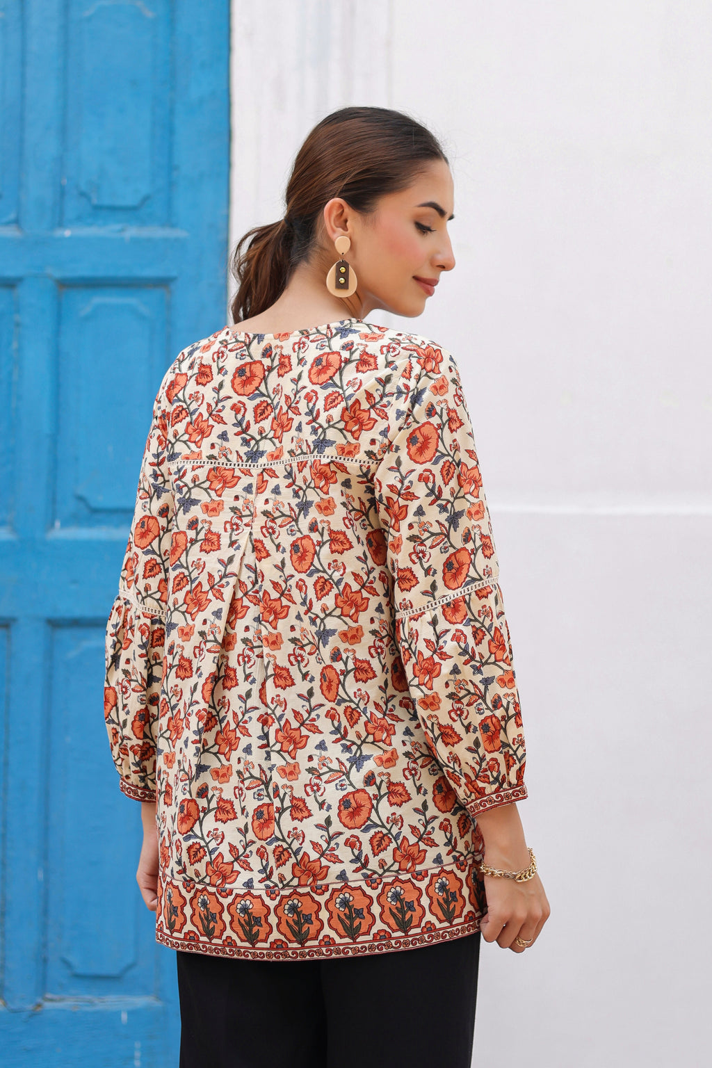 Women Floral Printed Pure Cotton Top