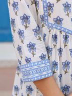 Women Floral Printed V Neck Cotton Top