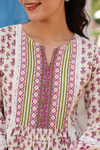 Women Floral Printed Cotton Peplum Top