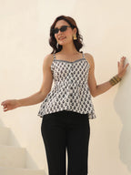 Women Floral Printed Shoulder Straps Top