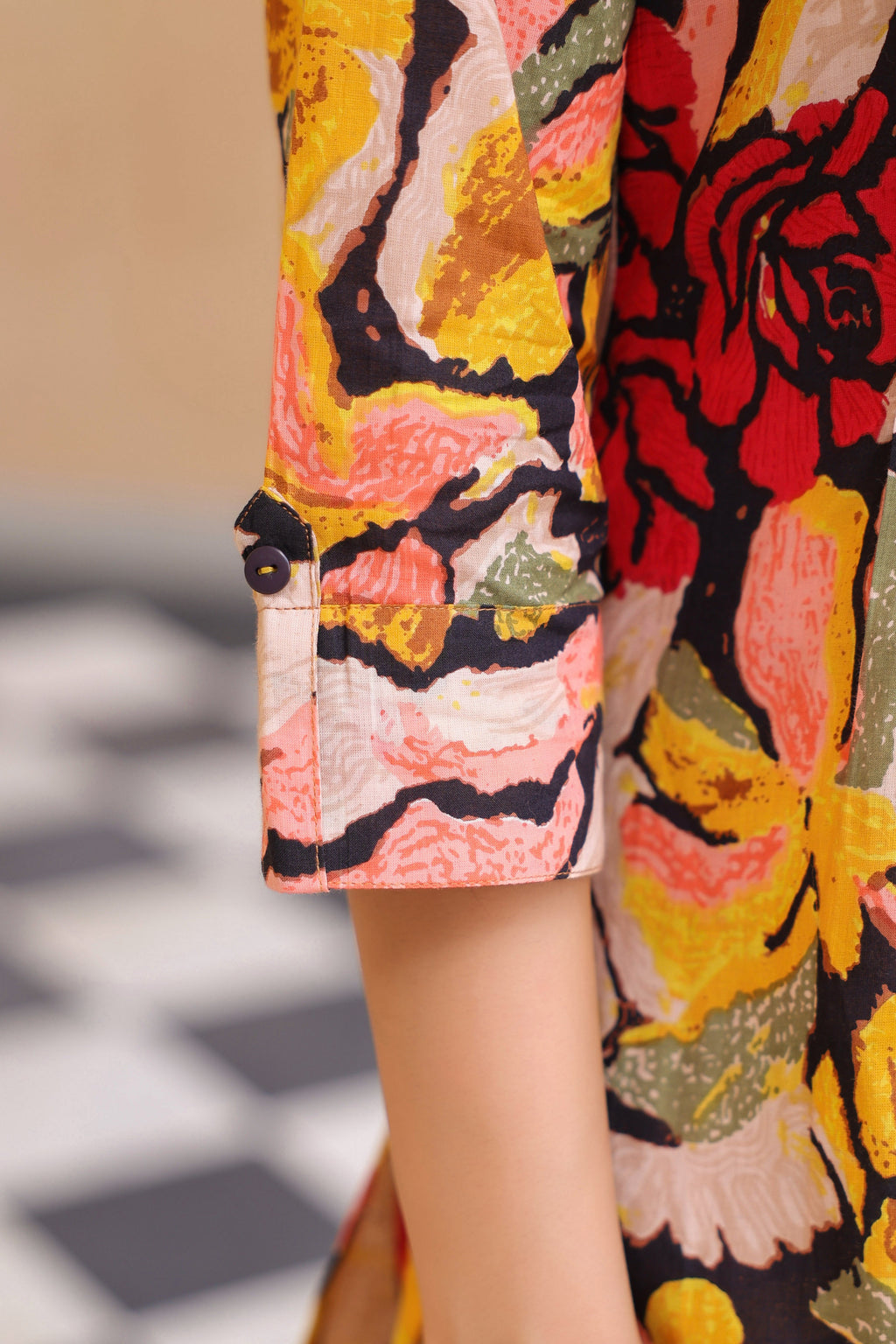 Floral-Printed Cotton Tunic With Trouser Co-Ords
