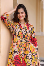 Floral-Printed Cotton Tunic With Trouser Co-Ords