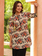 Women Floral Printed Pure Cotton Kurti