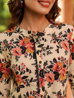 Women Floral Printed Pure Cotton Kurti