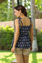 Women Printed Cotton Shoulder Straps Top