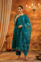 Women Regular Gotta Patti Kurta with Trousers & Dupatta