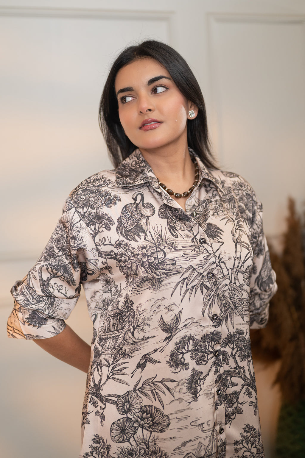 ASIAN COUNRTYSIDE BEIGE ALL DAY SHIRT