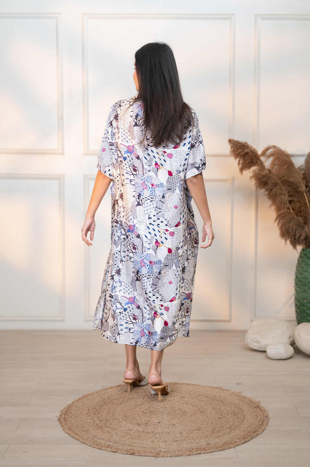 WHITE JAPAMESE GARDEN FRIDA DRESS
