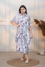 WHITE JAPAMESE GARDEN FRIDA DRESS