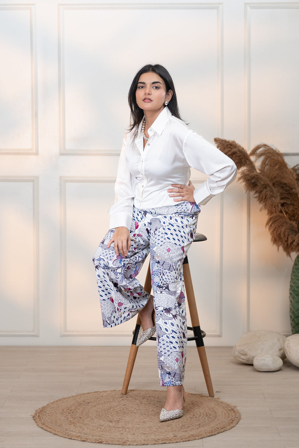 JAPAMESE GARDEN WHITE TAKA PANTS