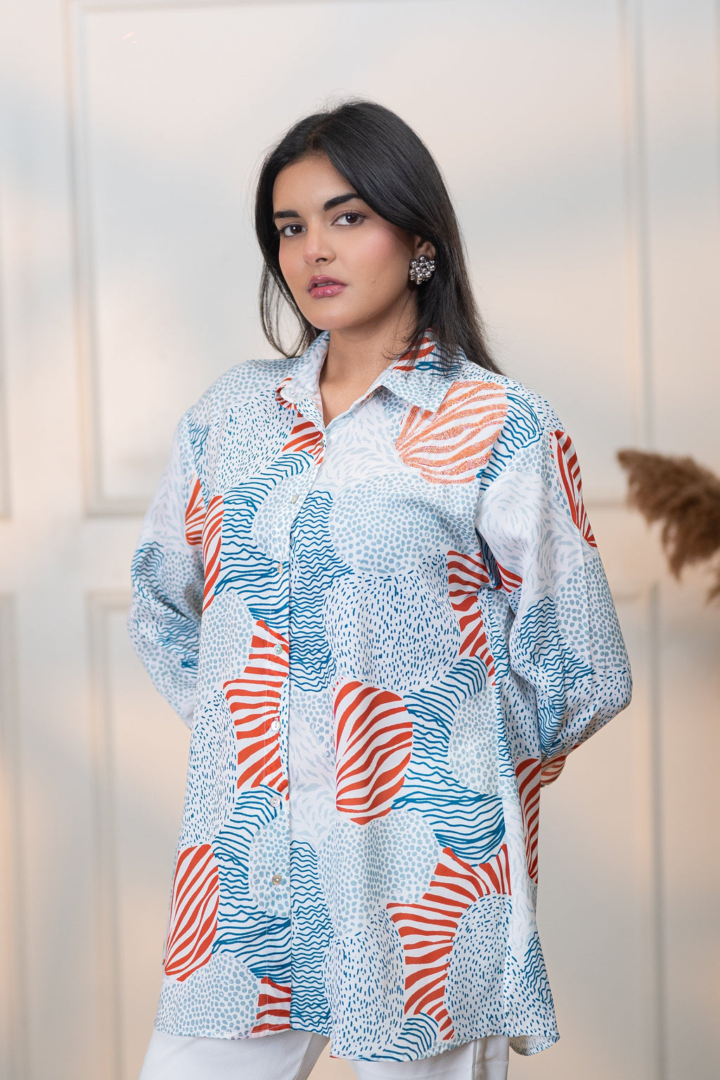 KOREAN DOT WHITE ALL DAY SHIRT