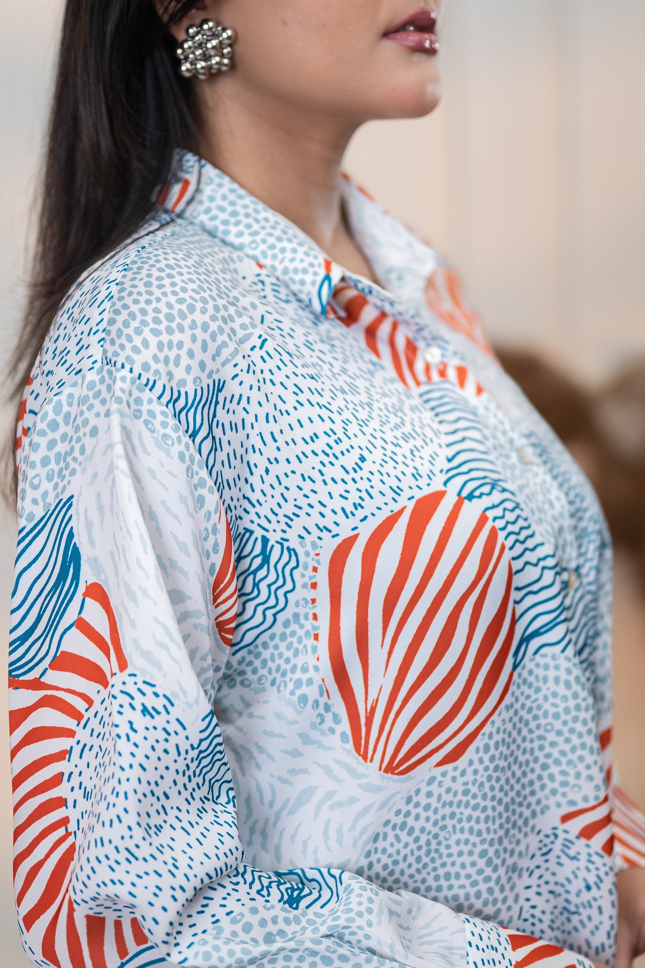 KOREAN DOT WHITE ALL DAY SHIRT
