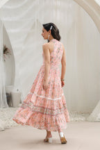 Printed Pure Cotton Fit & Flare Maxi Ethnic Dress