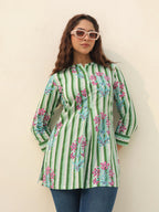 Women Floral Printed A-Line Cotton Top