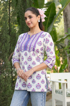 Ethnic Motifs Printed Round Neck Pure Cotton Top