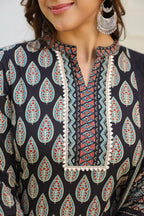 Women Ethnic Motifs Printed Regular Pure Cotton Kurta with Trousers & With Dupatta