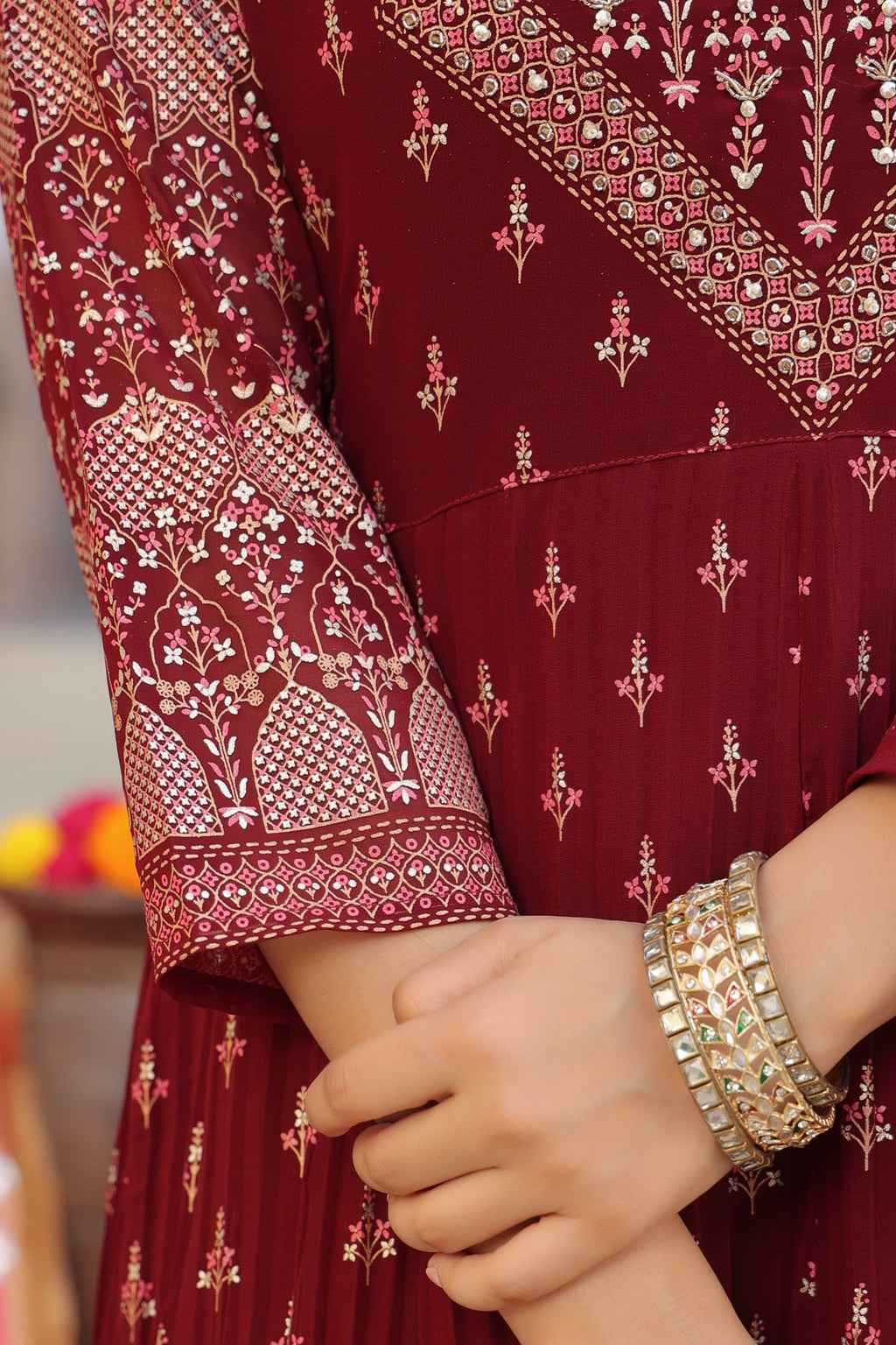 Women Ethnic Motifs Printed Beads and Stones Kurta with Trouser & Dupatta