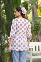 Ethnic Motifs Printed Round Neck Pure Cotton Top