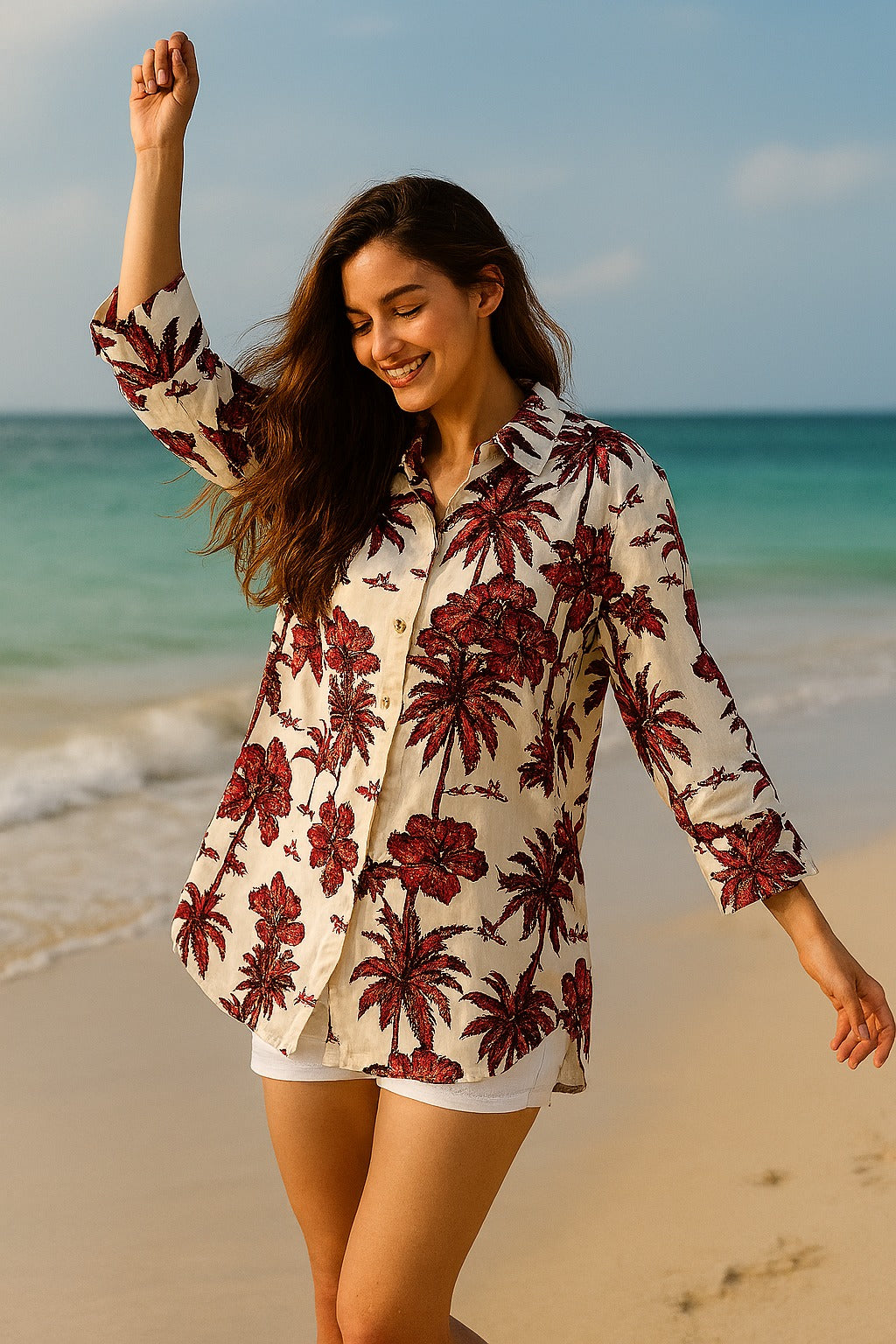 TROPICAL RED ALL DAY SHIRT