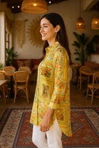 YELLOW FRAME COLLARED BUTTON DOWN SHIRT