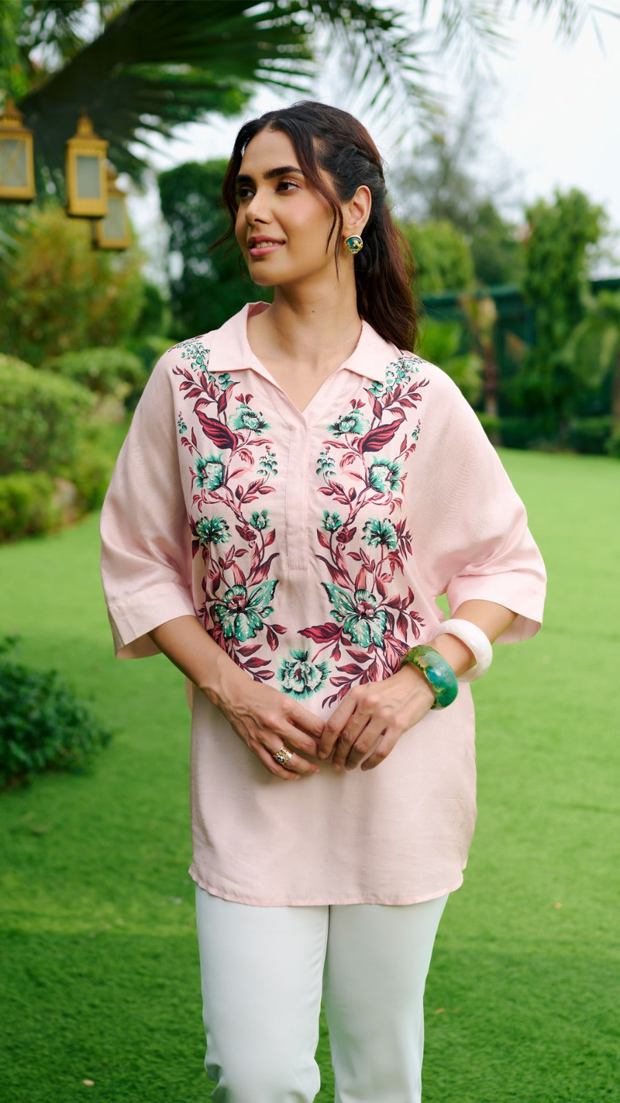 LIGHT PINK PUNCH MANAN SHIRT