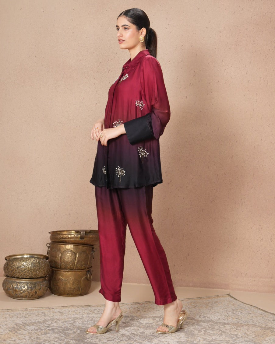 WINE OMBRE SYNERGY SHIRT