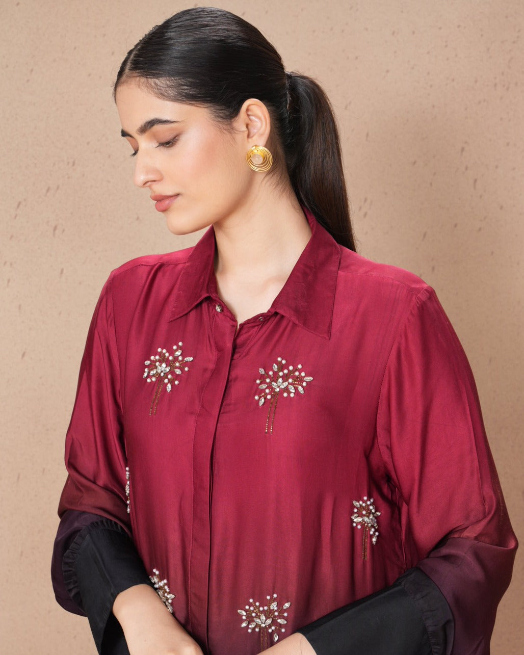 WINE OMBRE SYNERGY SHIRT