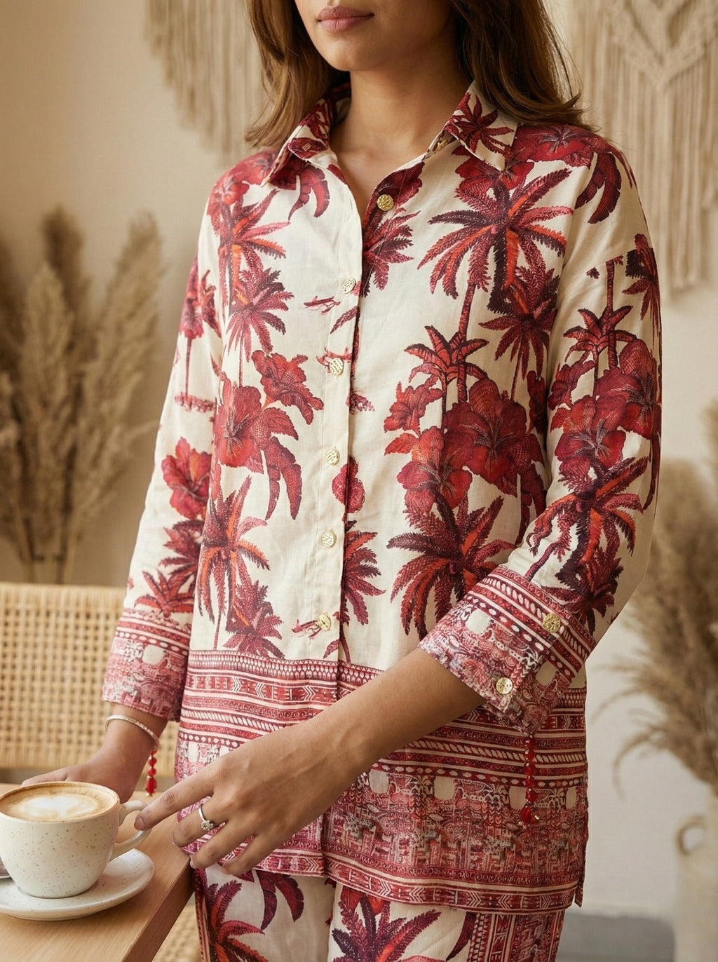 RED FARAH SHIRT