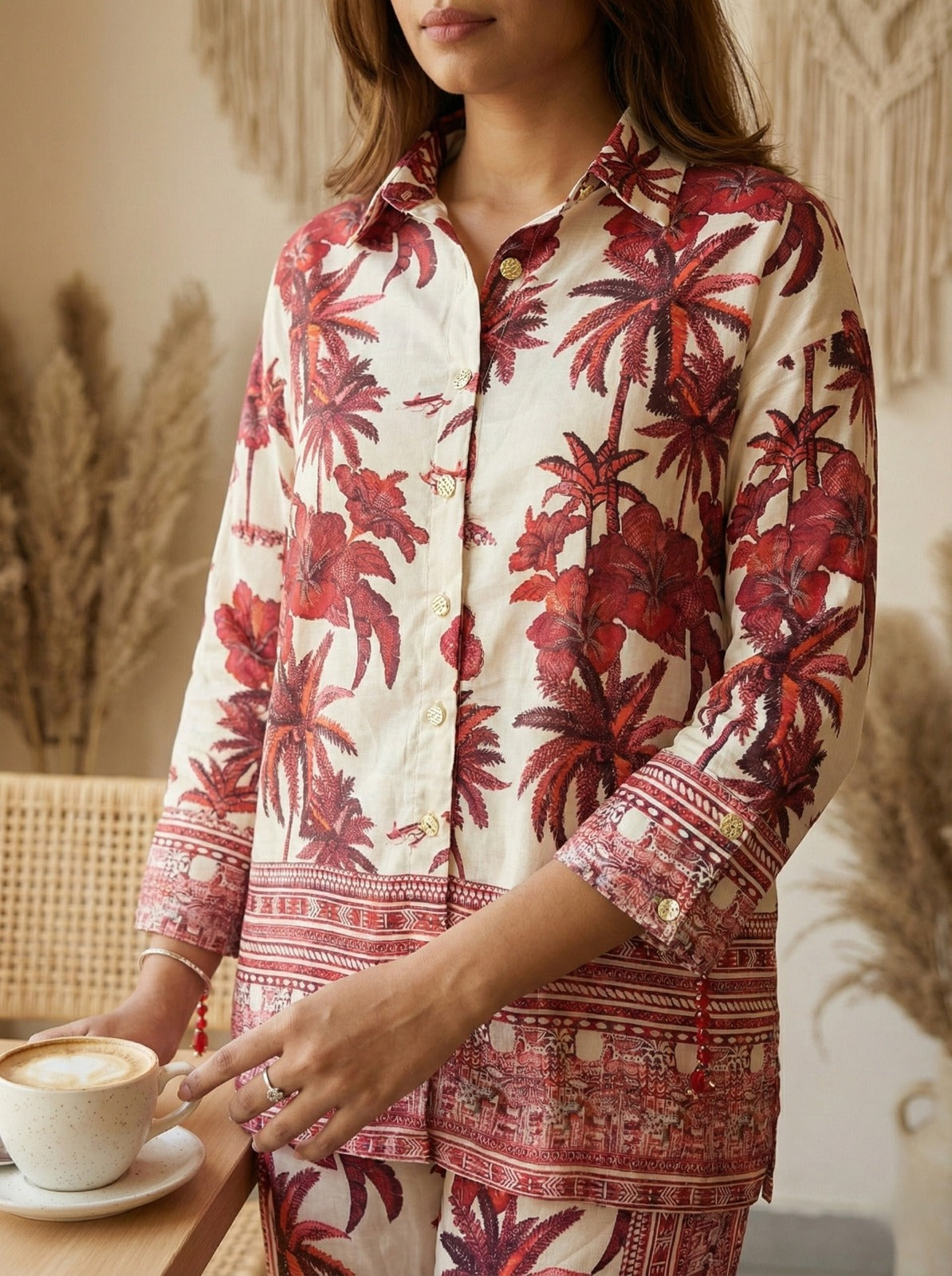 RED FARAH SHIRT