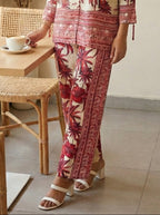 RED TROPICAL FARAH PANTS