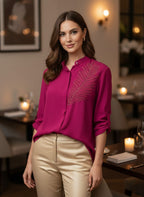 RANI FEATHER CONCEAL PLACKET SHIRT