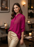 RANI FEATHER CONCEAL PLACKET SHIRT