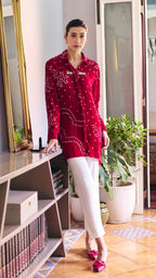 VELVET RANI BANDHEJ KILA SHIRT