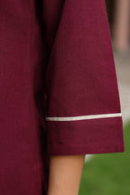 V-Neck Pure Cotton Tunic With Trouser
