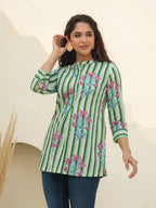 Women Floral Printed A-Line Cotton Top
