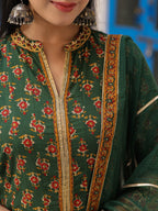 Women Ethnic Motifs Printed Cotton Anarkali Kurta with Trousers & Dupatta