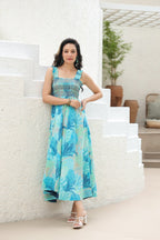 Printed Fit and Flared Ethnic Dresses