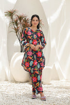 Printed Pure Cotton Notch Neck Tunic With Trouser