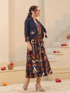 Women Ethnic Motifs Printed Pure Cotton Fit & Flare Midi Dress