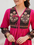 Ethnic Motifs Printed Cotton Fit & Flare Midi Dress