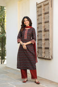 Women Ethnic Motifs Printed Regular Gotta Patti Pure Cotton Kurta with Trousers & With Dupatta