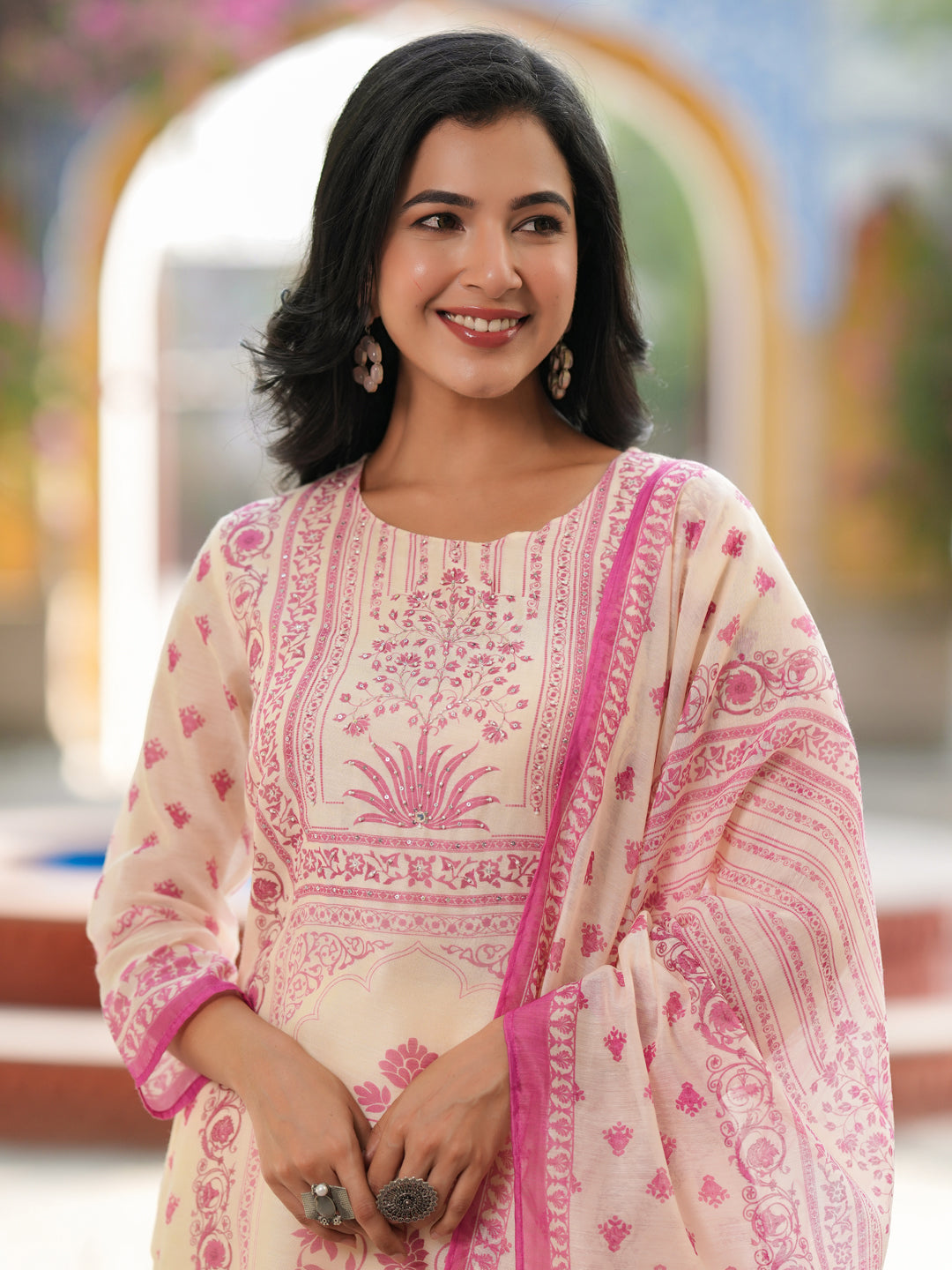 Women Ethnic Motifs Printed Kurta with Trousers & Dupatta