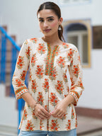 Women Floral Printed Pure Cotton Regular Top