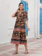 Women Floral Printed Cotton Ethnic Dresses